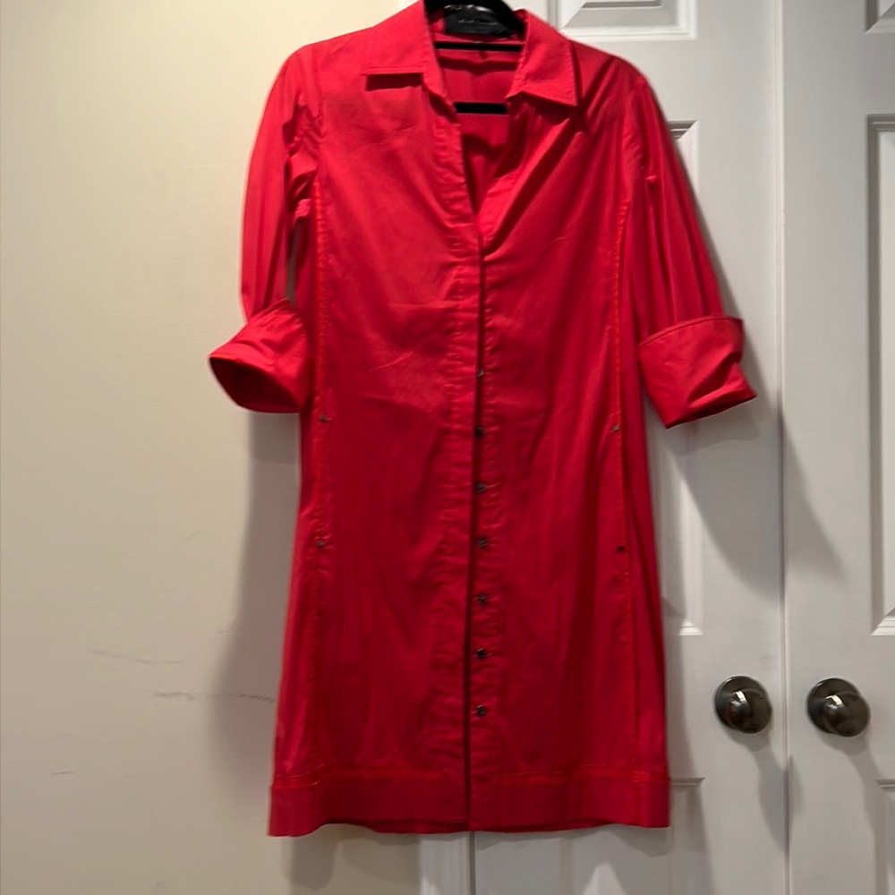 Elie Tahari Red Shirt Dress Size 6